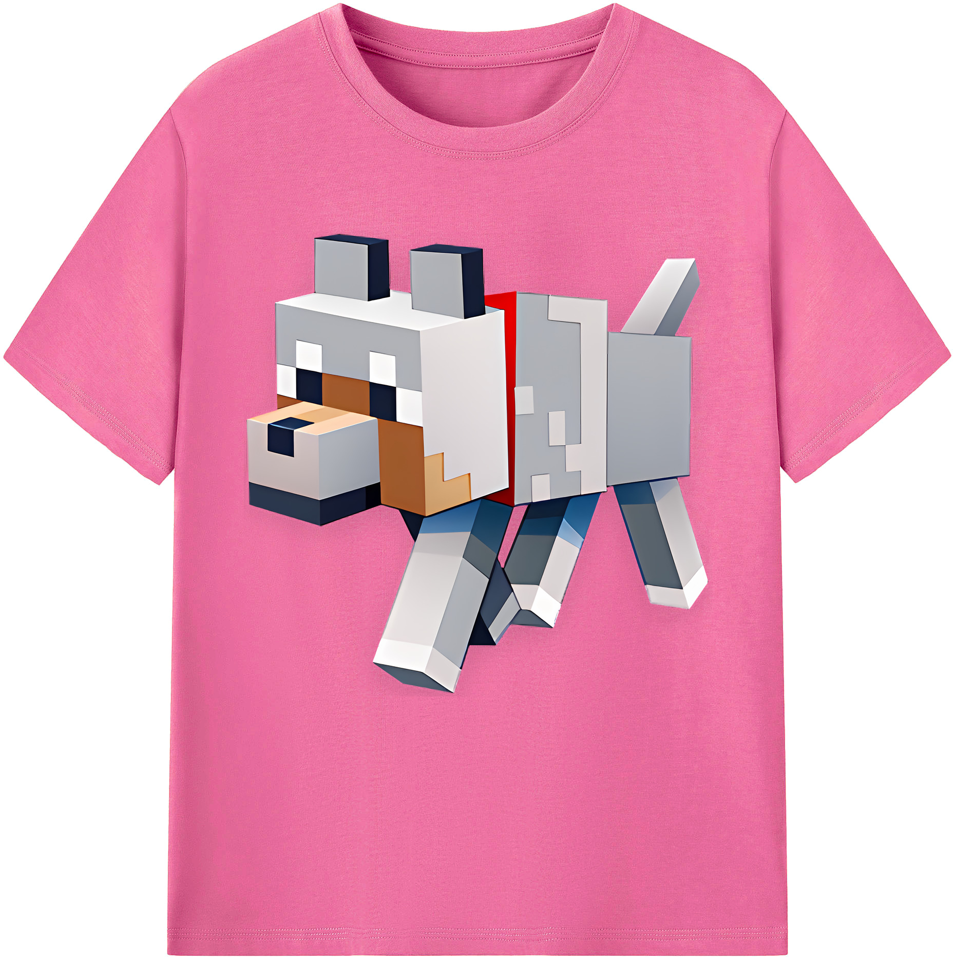 （画像用） マインクラフト ブロックの世界 Minecraft MC Block world レディースカジュアルプリントTシャツ（綿100％）